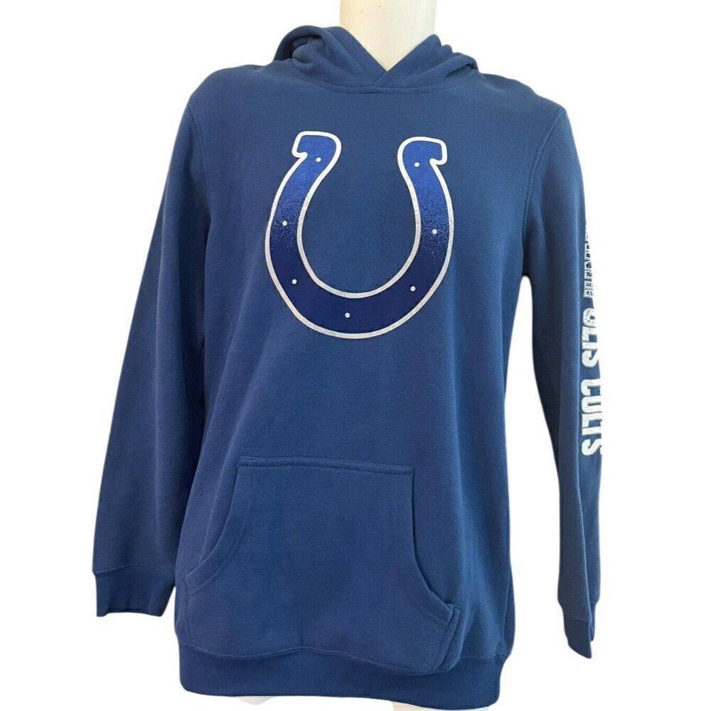 Indianapolis Colts Youth Size XL 18 Blue Hoodie Pullover Sweatshirt Hooded NWT